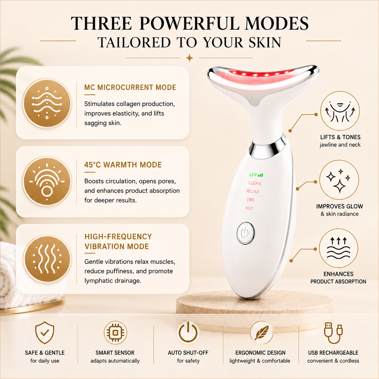 Lumère  Cove 3-in-1 LED Facial Sculptor